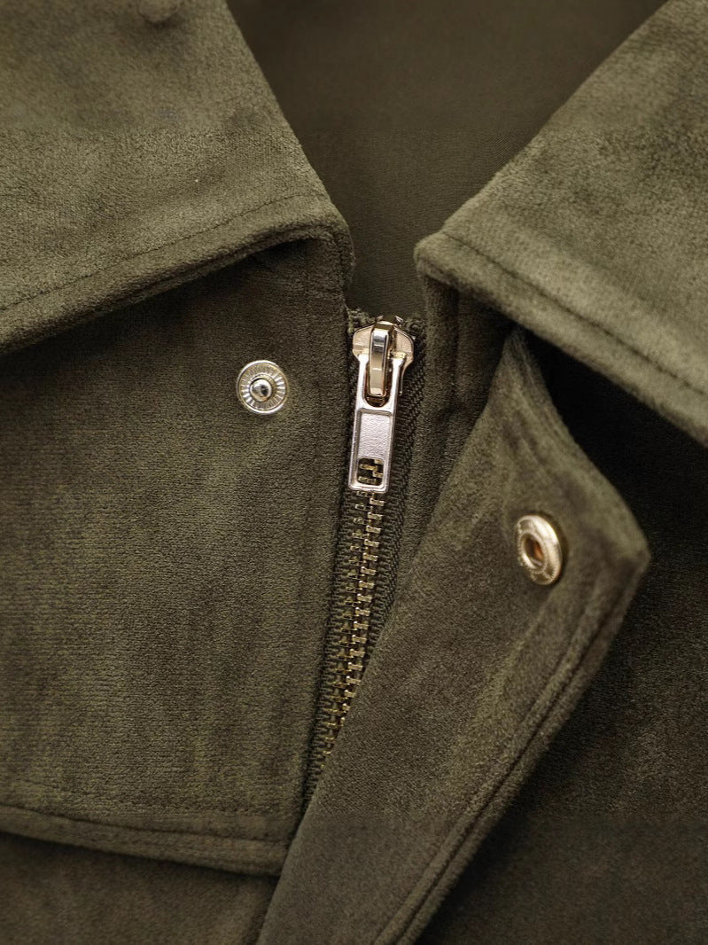 Women's suede jacket coat