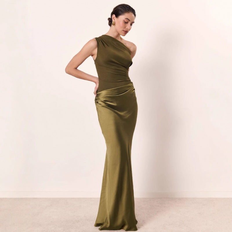 The Sienna Satin Fishtail Dress