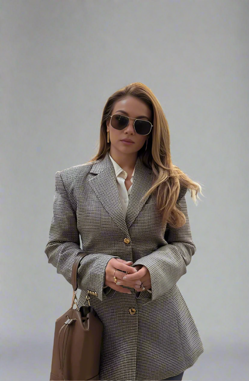 Arden Plaid Lapel Jacket