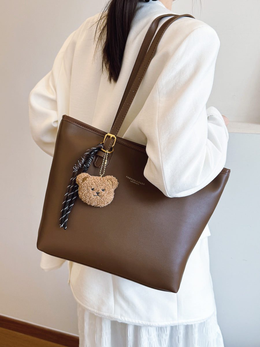 Retro Large-Capacity PU Women Tote Bag