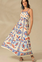 Floral Print Adjustable Strap Sling Dress