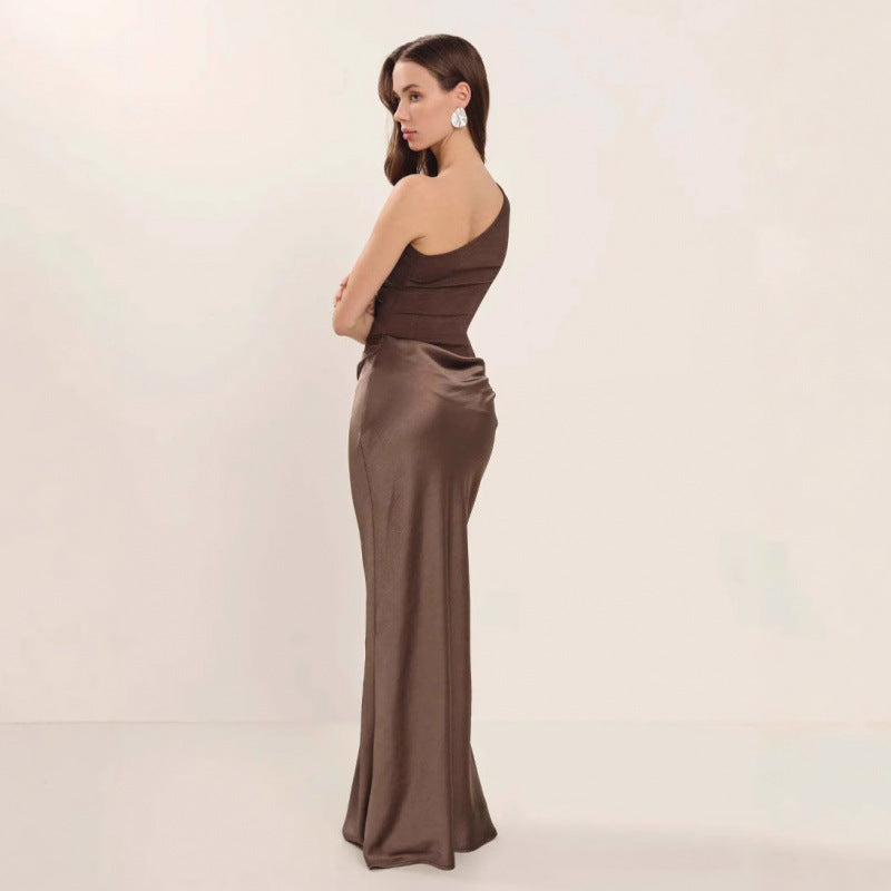 The Sienna Satin Fishtail Dress