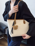 Retro Large-Capacity PU Women Tote Bag