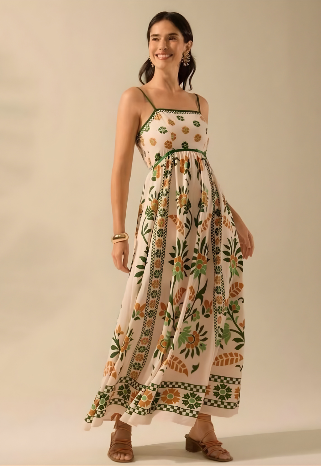 Floral Print Adjustable Strap Sling Dress