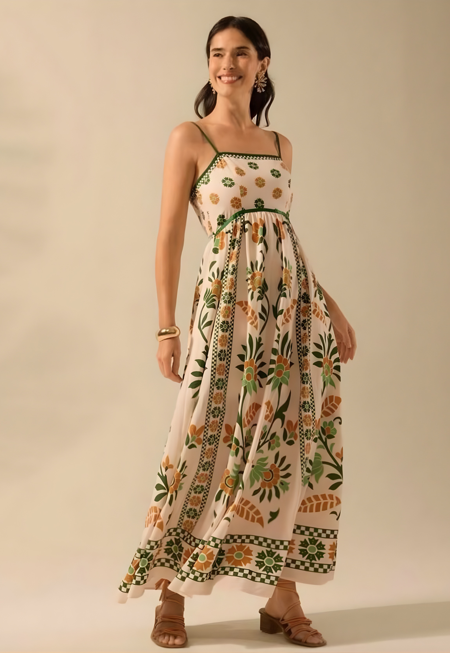 Floral Print Adjustable Strap Sling Dress