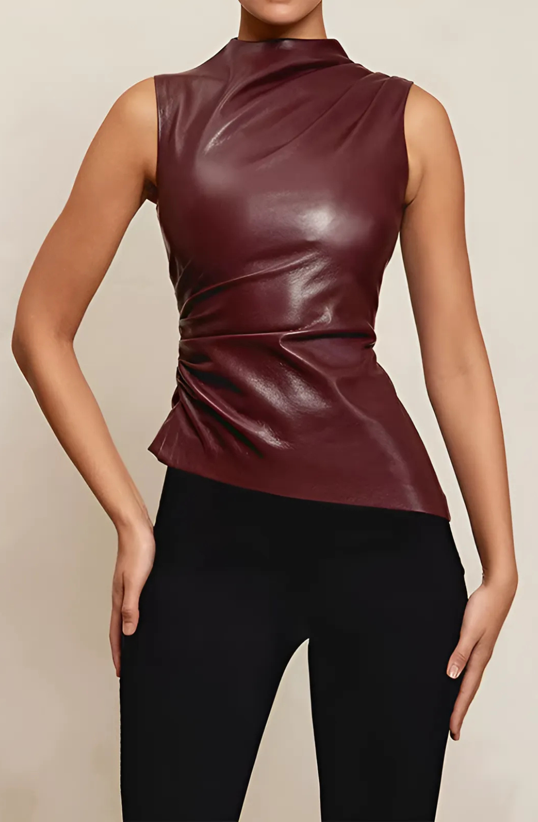 Mock Neck Ruffle Sweater