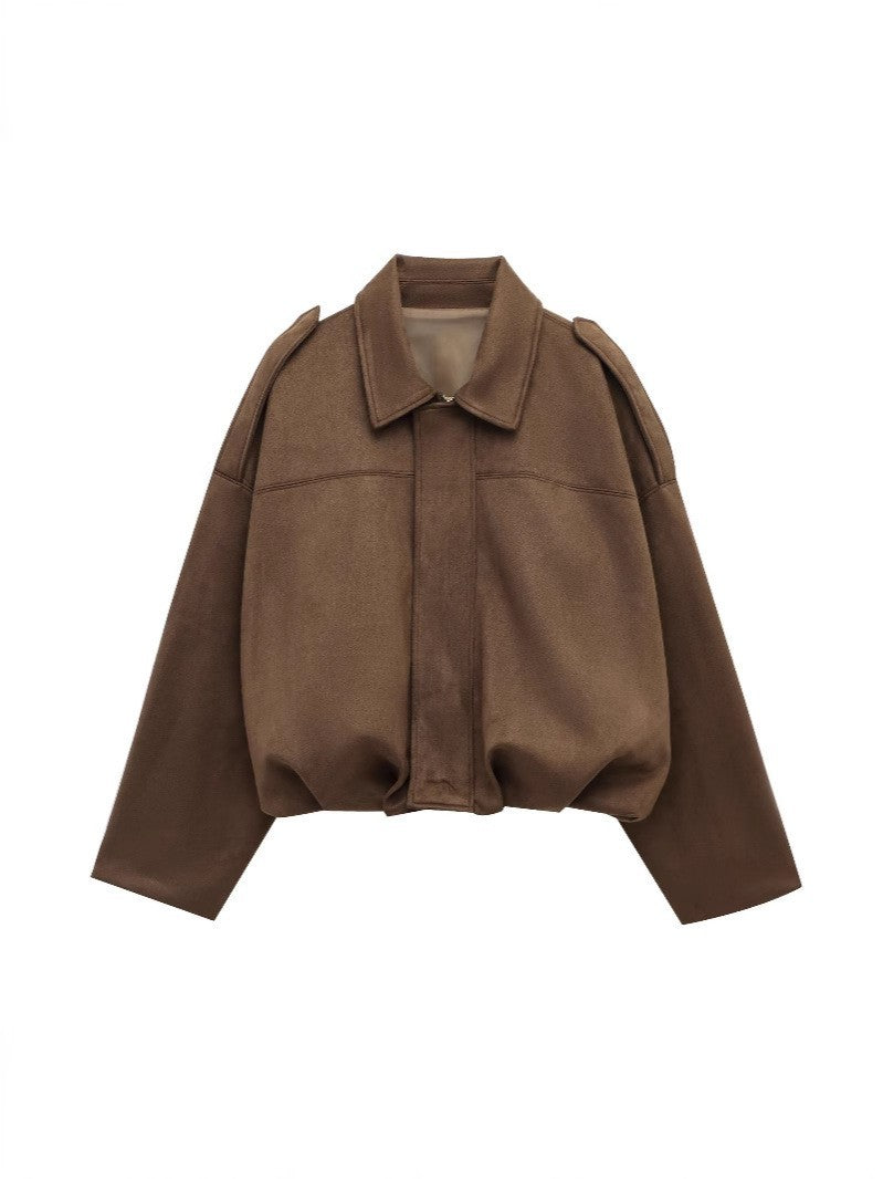 Women's suede jacket coat