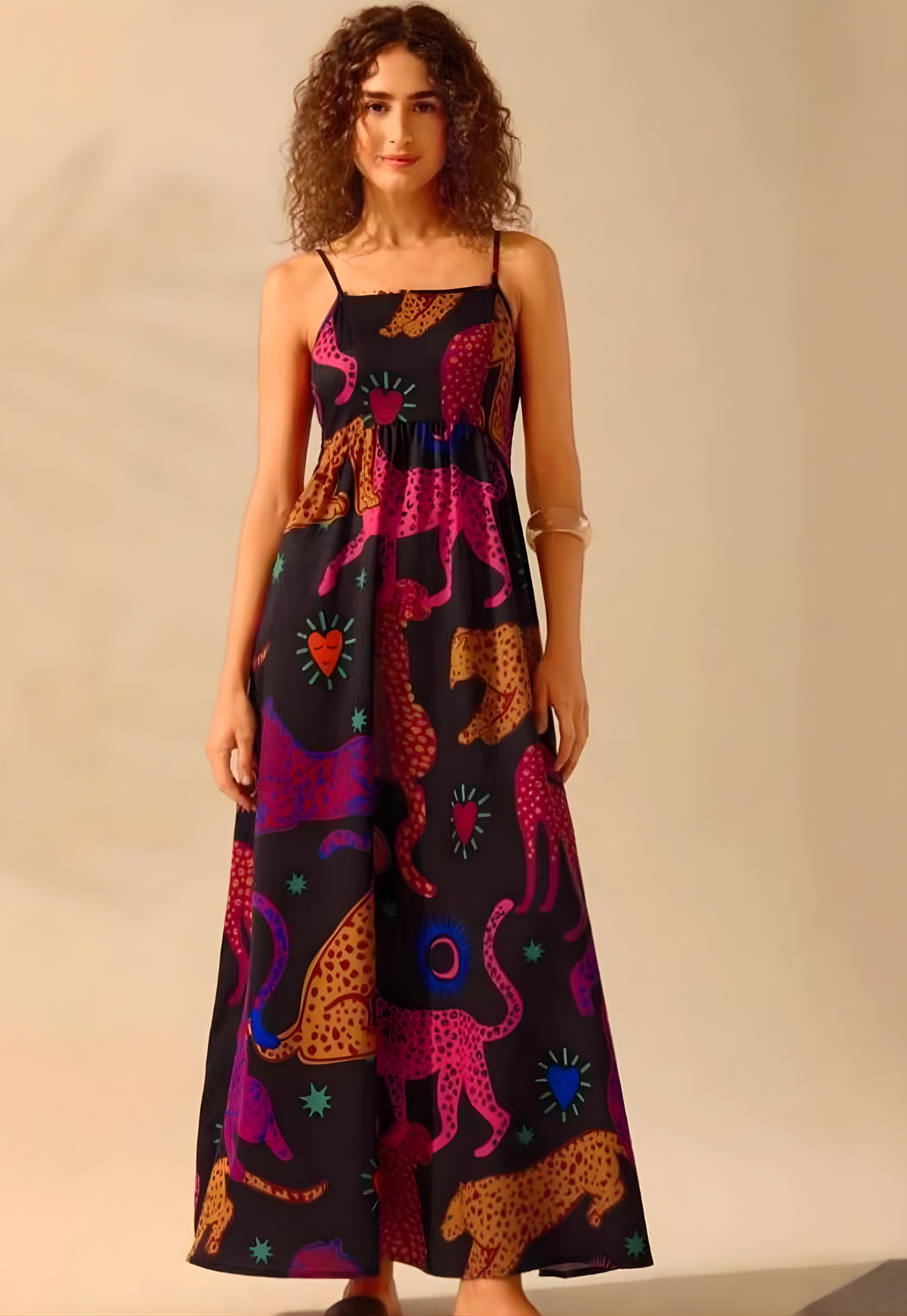 Floral Print Adjustable Strap Sling Dress