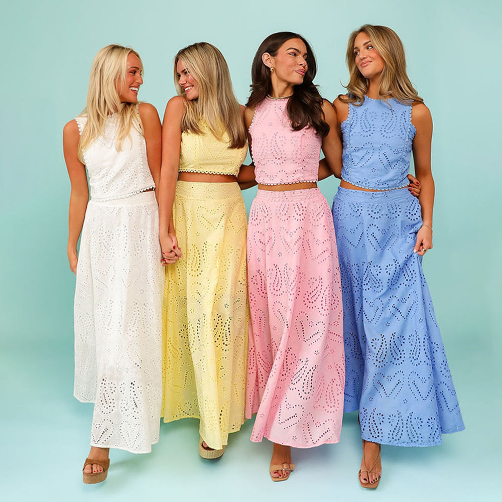 Elegant Sleeveless  Two-Piece Set