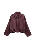 Women's suede jacket coat