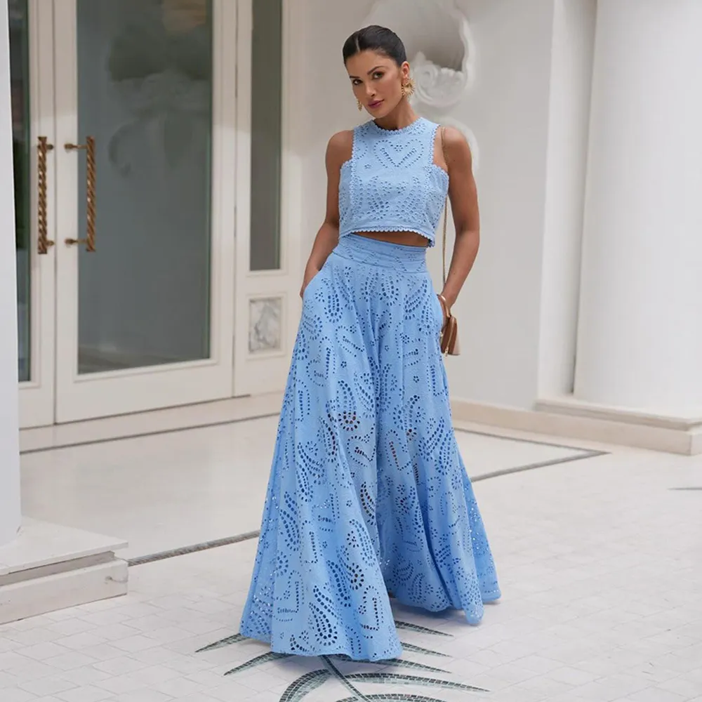 Elegant Sleeveless  Two-Piece Set