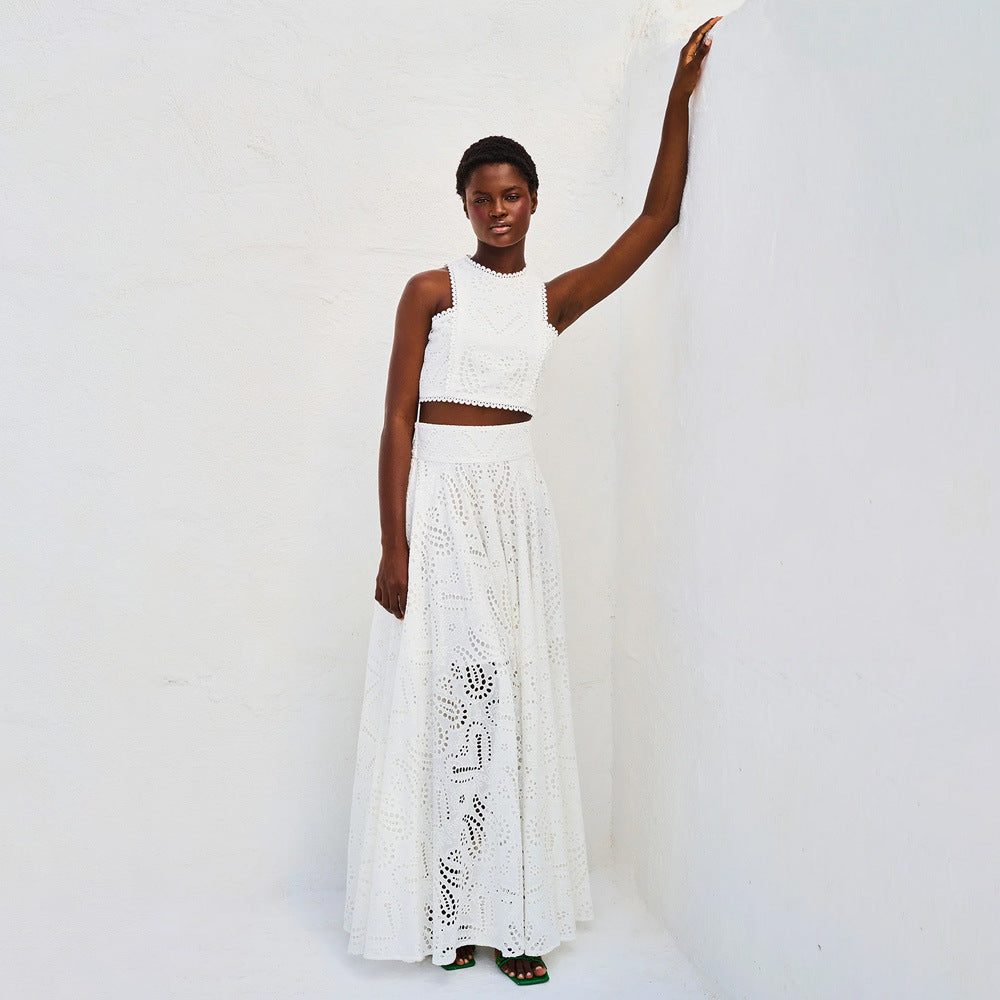 Elegant Sleeveless  Two-Piece Set