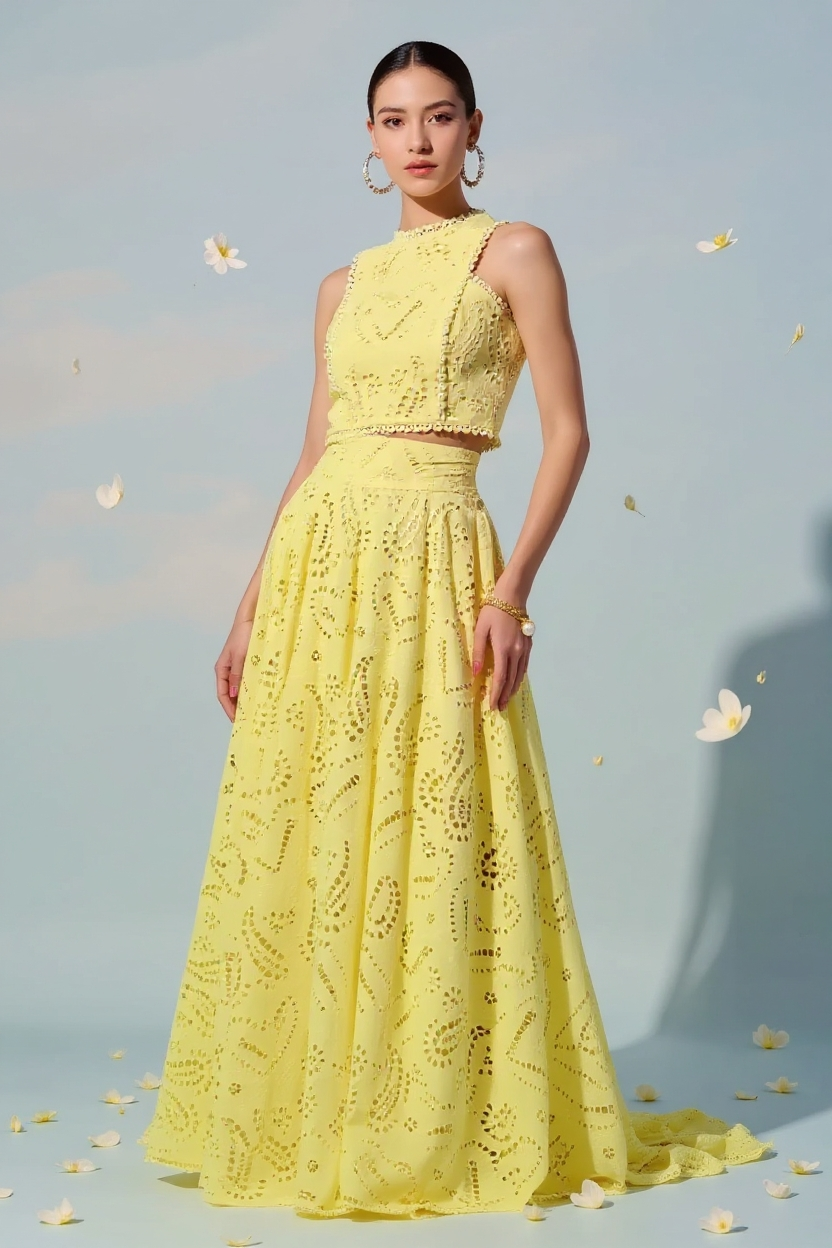 Elegant Sleeveless  Two-Piece Set