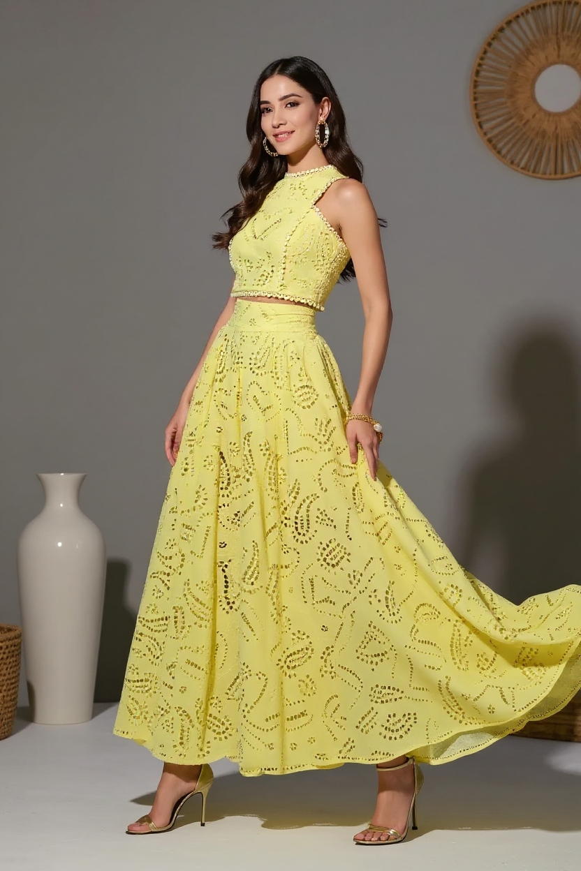 Elegant Sleeveless  Two-Piece Set