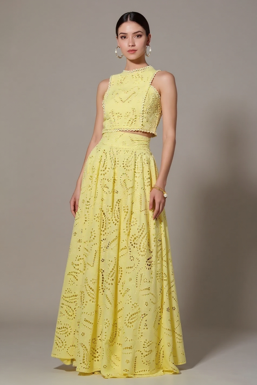 Elegant Sleeveless  Two-Piece Set