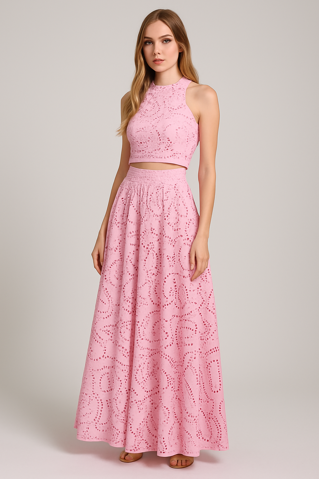 Elegant Sleeveless  Two-Piece Set