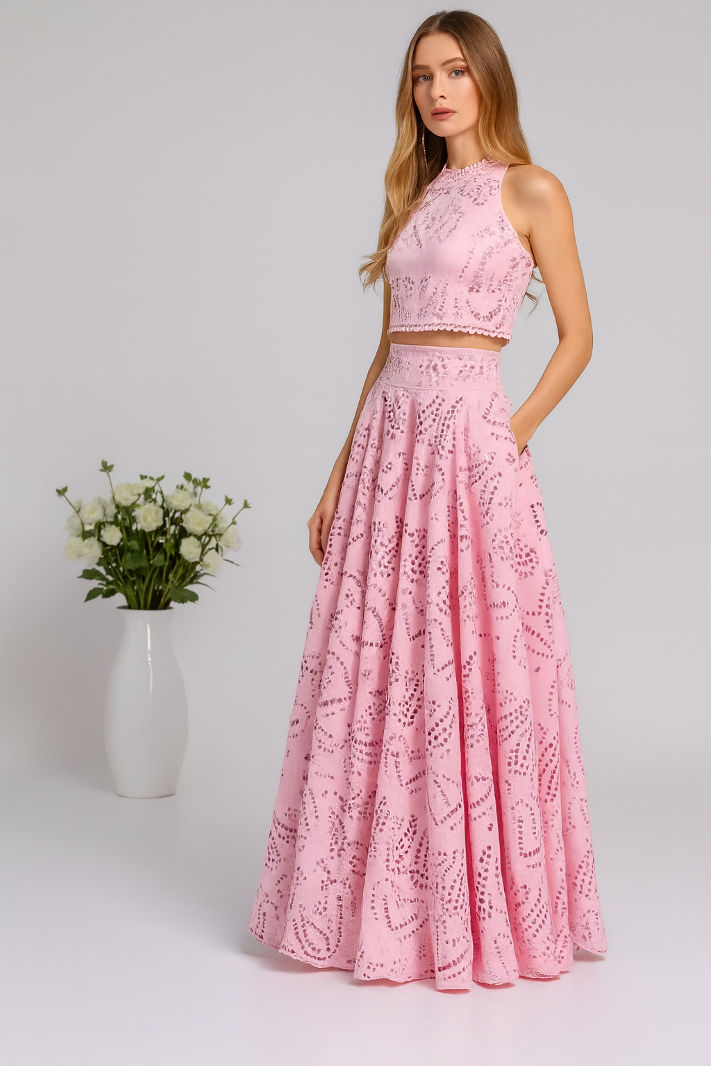 Elegant Sleeveless  Two-Piece Set