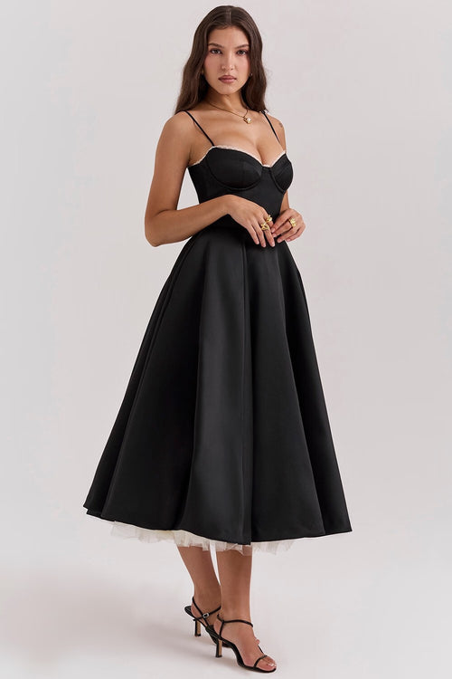 A-line Backless Midi Dress