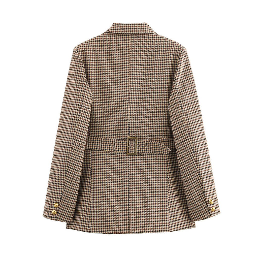 Arden Plaid Lapel Jacket
