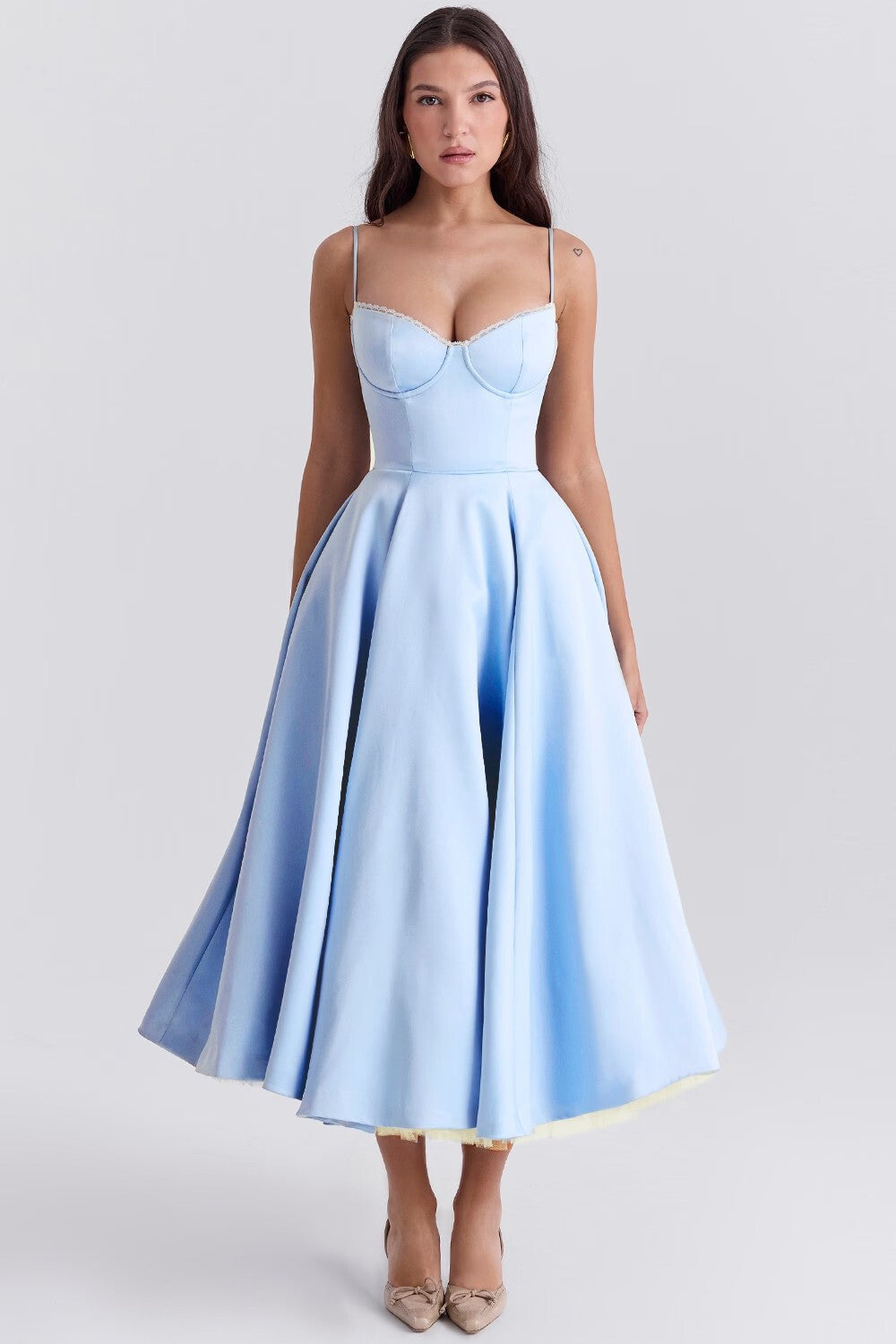 A-line Backless Midi Dress