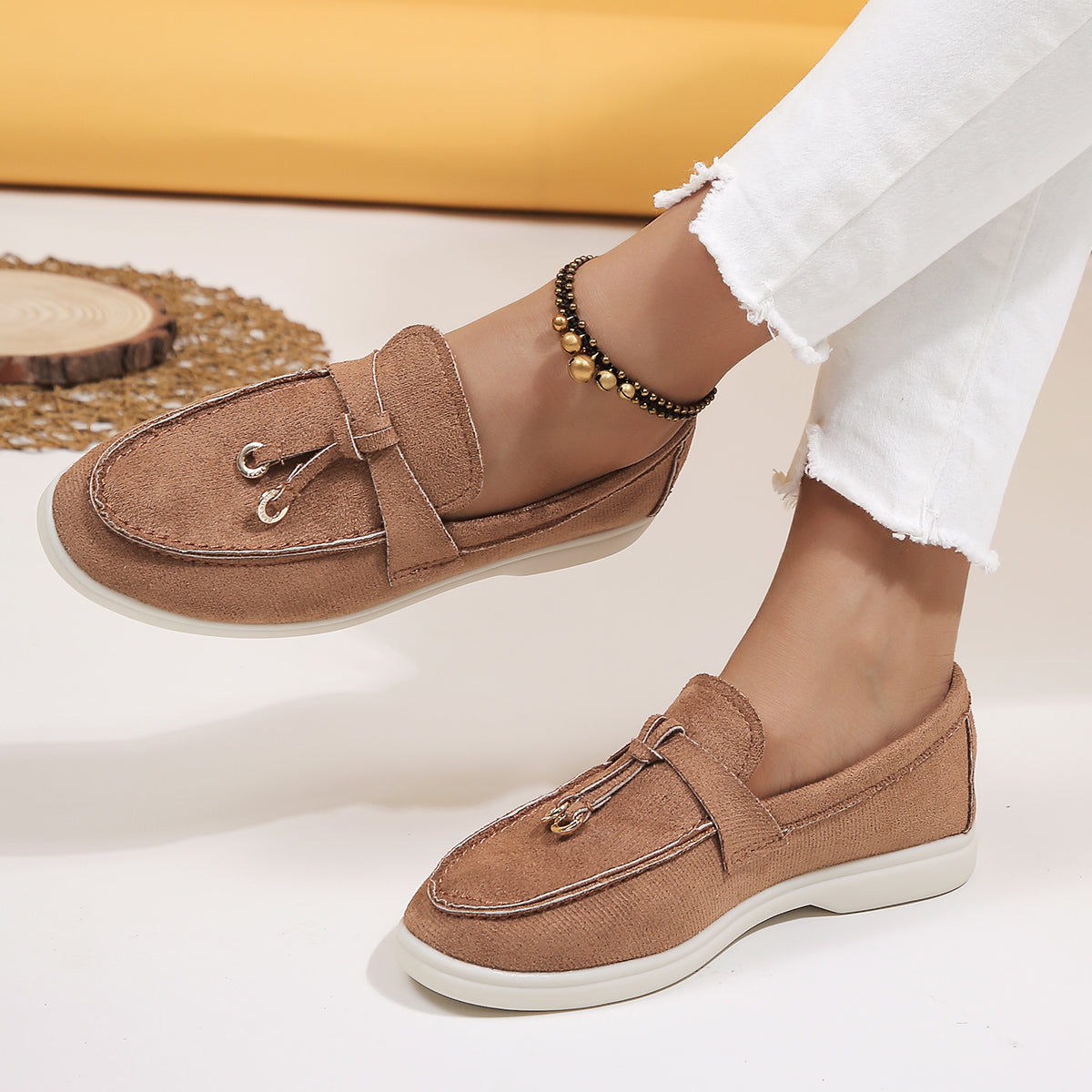 Lefu Retro Leather Flats