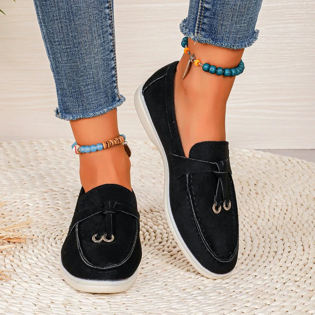 Lefu Retro Leather Flats
