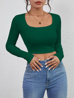 Slim Fit Square Neck Crop Top