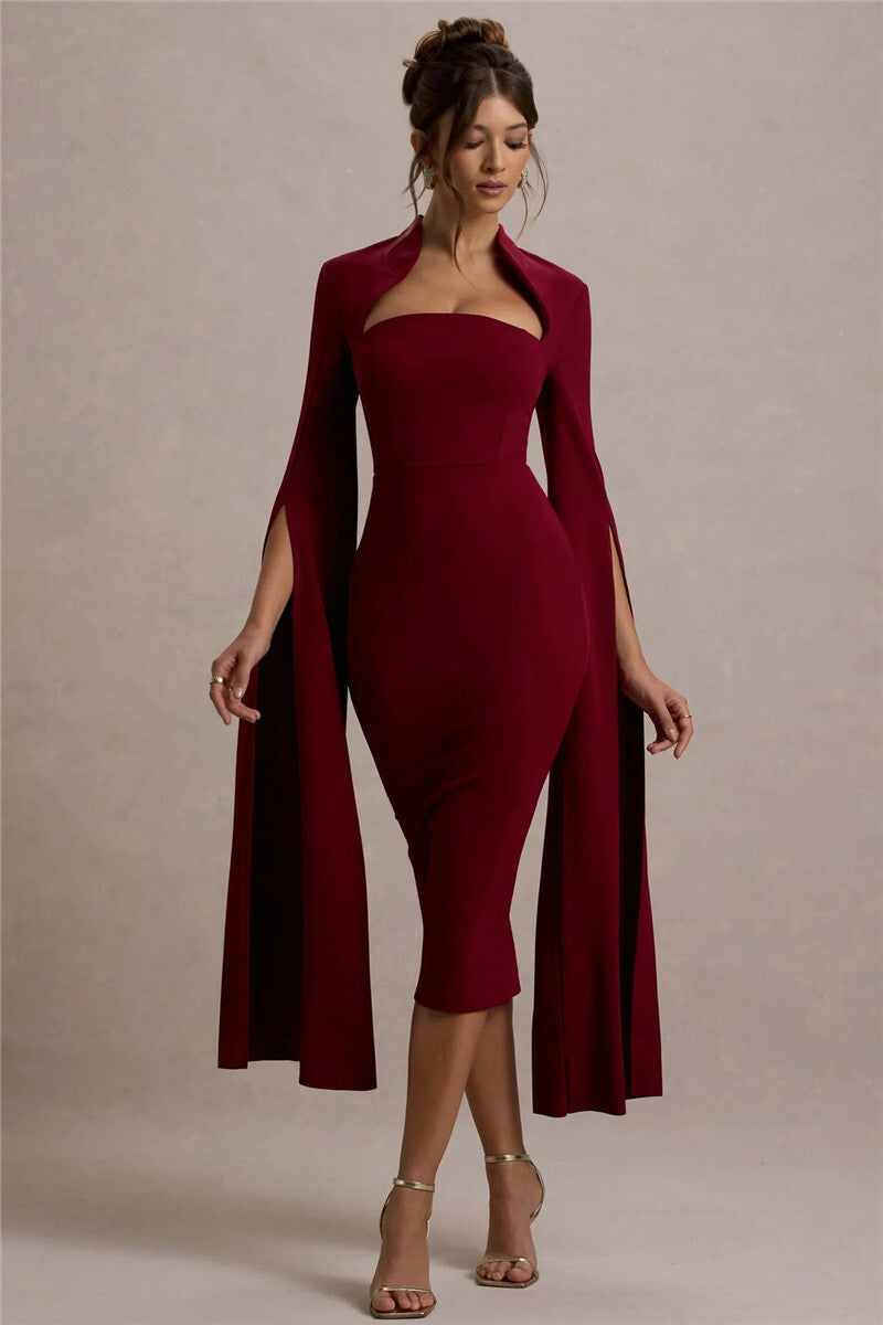 Long Sleeve Midi Dres
