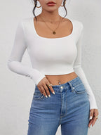 Slim Fit Square Neck Crop Top