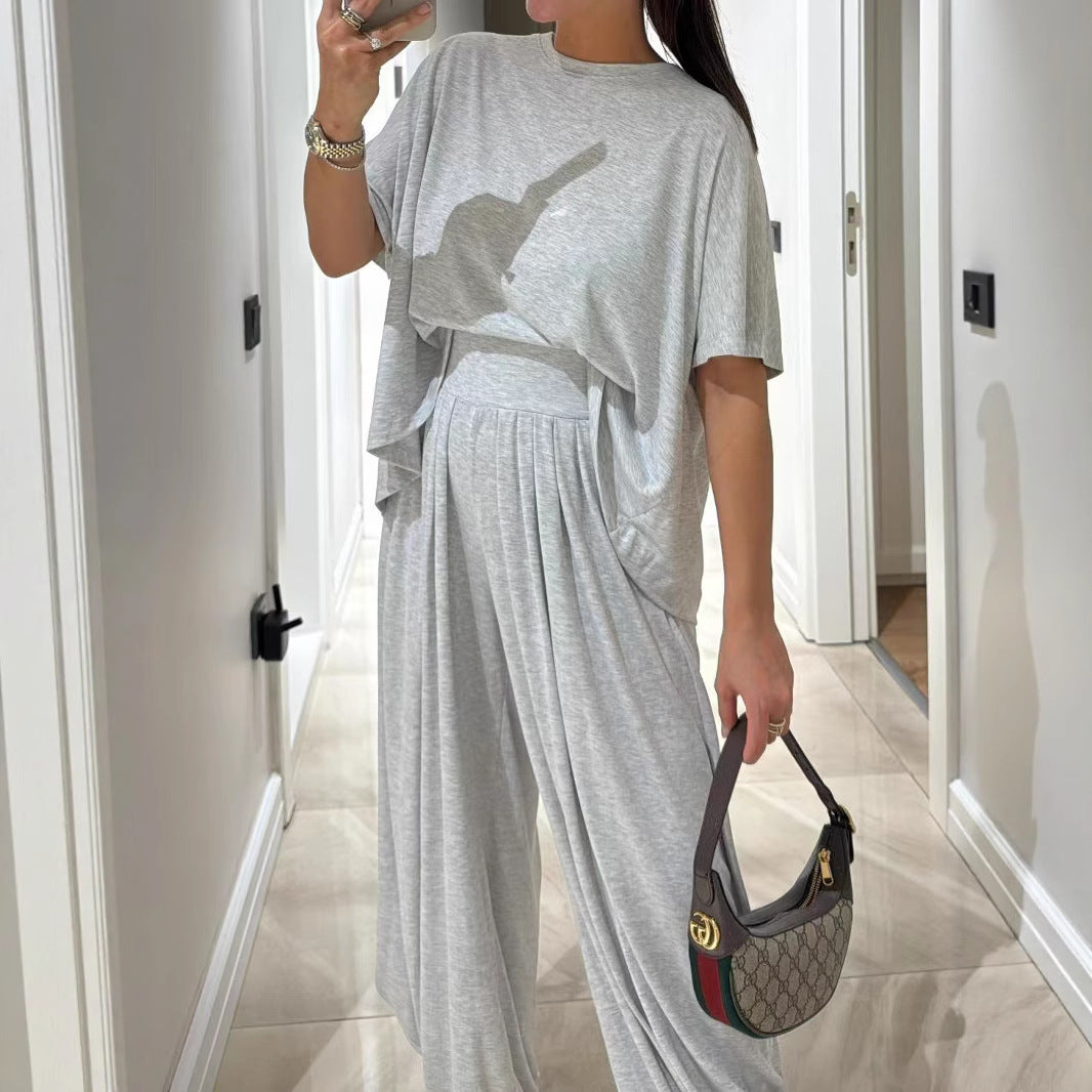 Soft Grey Relaxed Fit Two-Piece Set