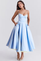 A-line Backless Midi Dress
