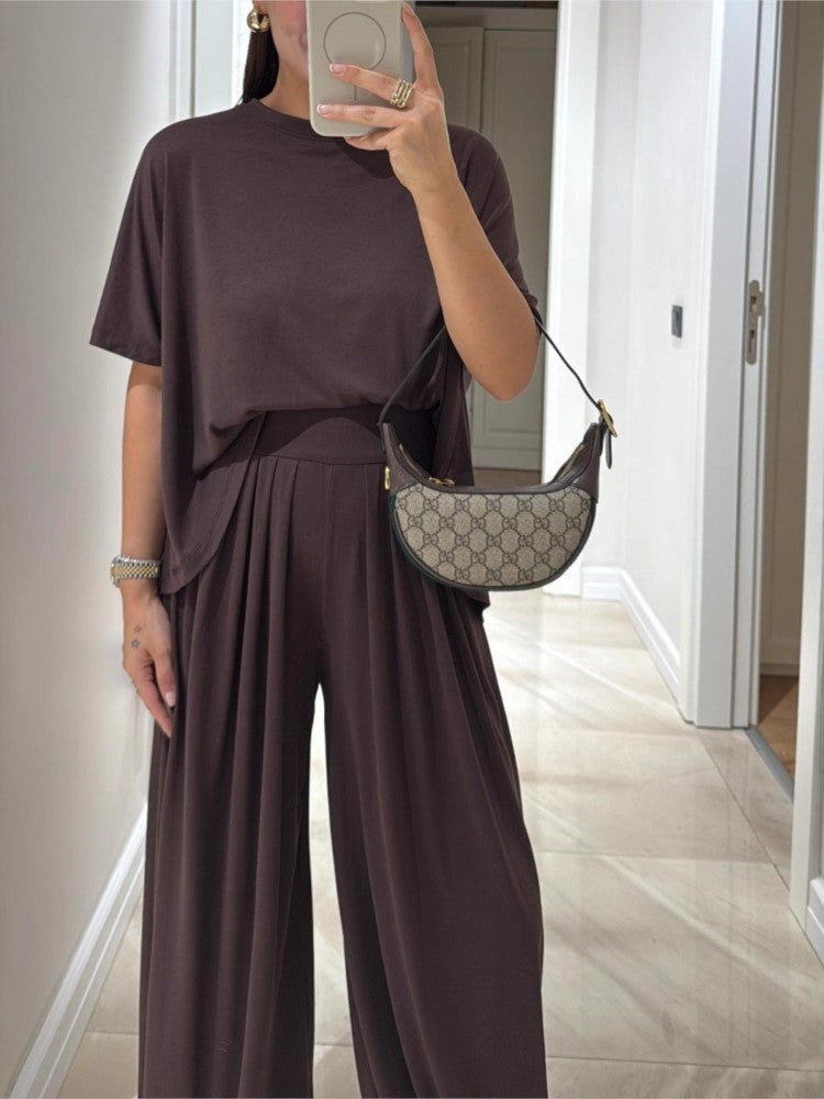 Soft Grey Relaxed Fit Two-Piece Set