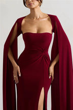 Chic Cape Split Maxi Dress