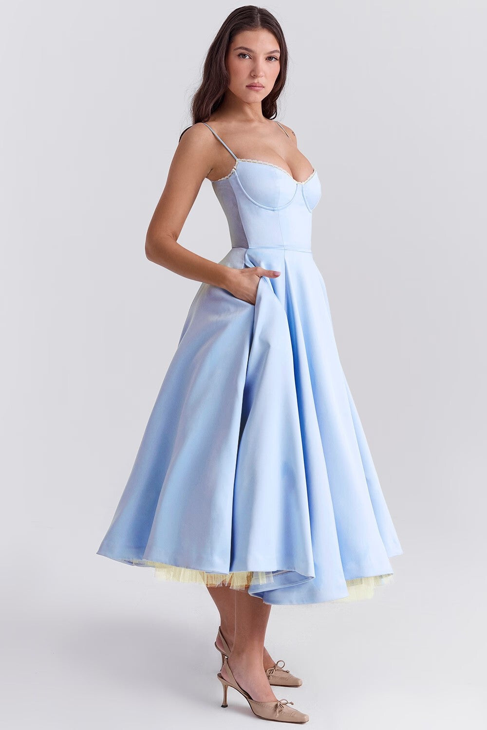 A-line Backless Midi Dress