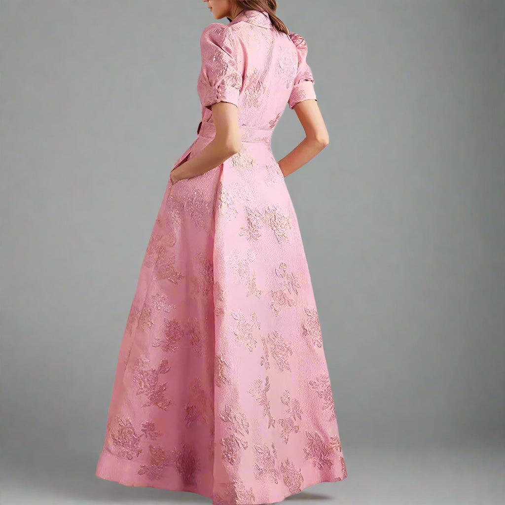 Elegant Pink Belted Dress