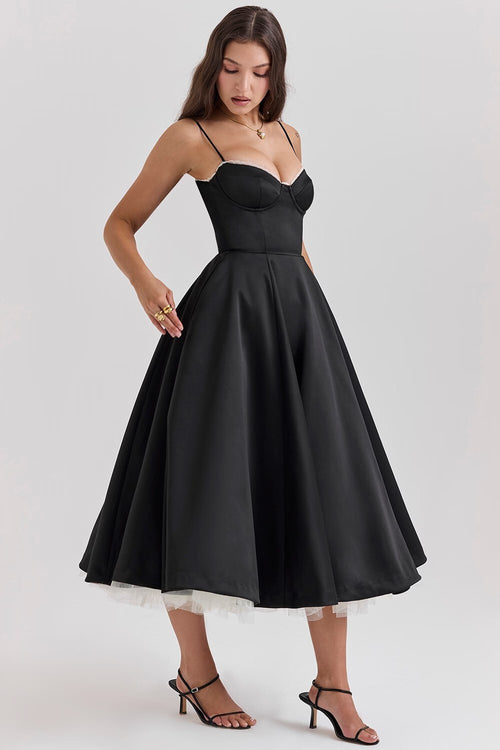 A-line Backless Midi Dress