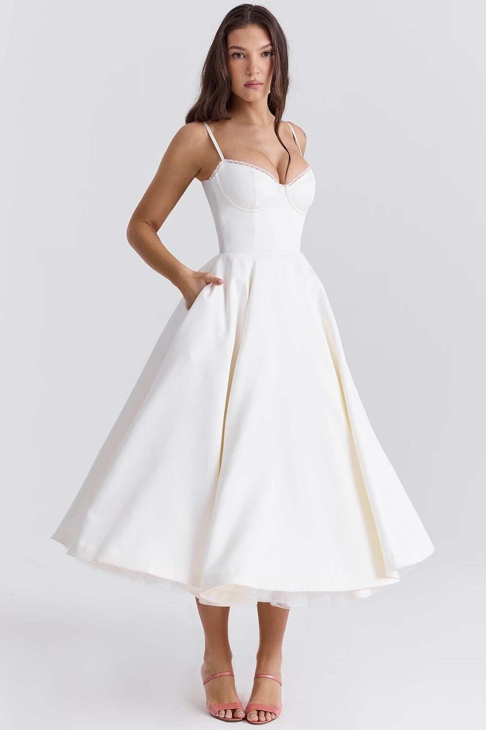 A-line Backless Midi Dress