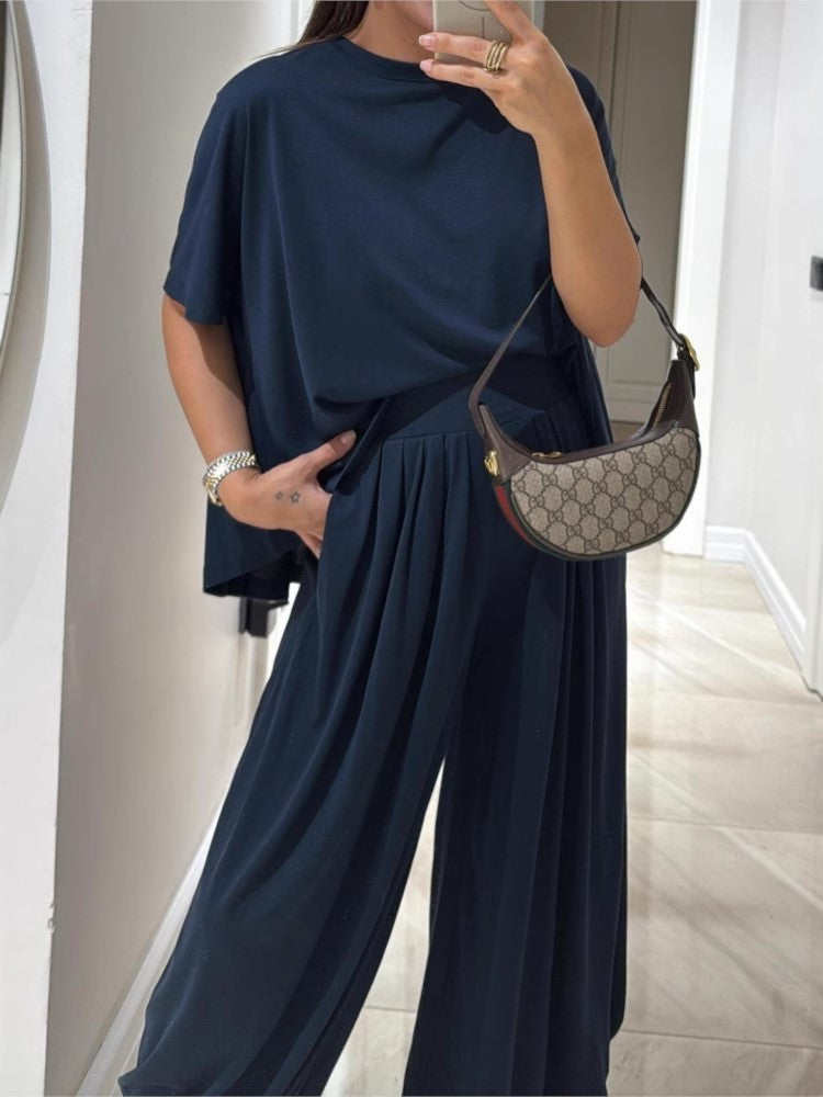 Soft Grey Relaxed Fit Two-Piece Set