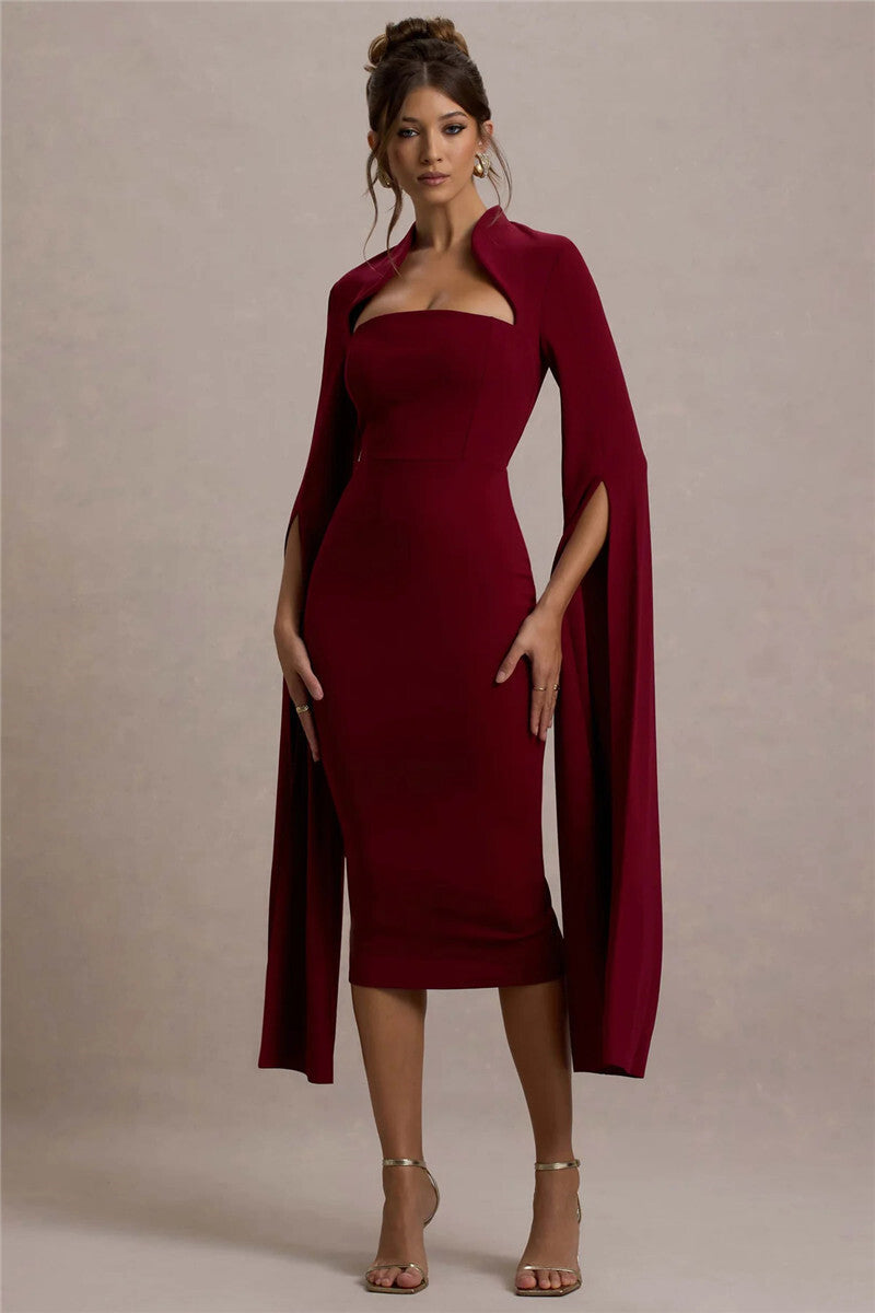 Long Sleeve Midi Dres