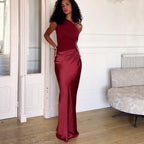 The Sienna Satin Fishtail Dress