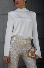 Scarf Collar Casual Shirt