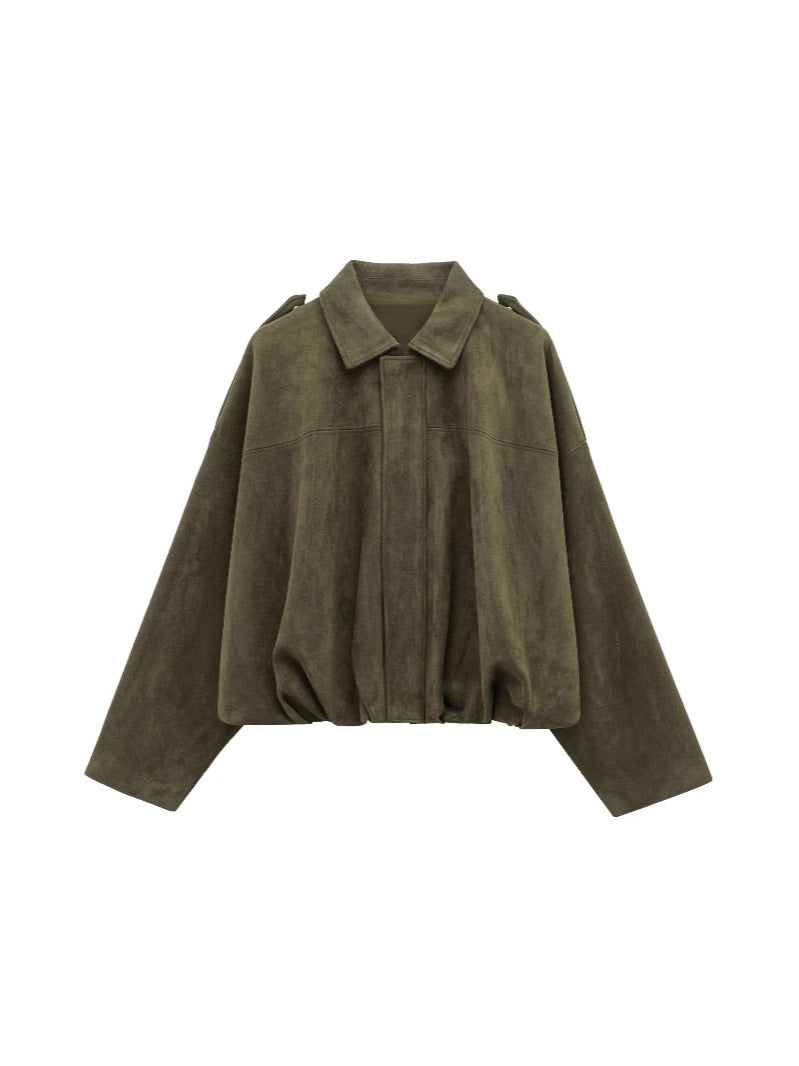 Women's suede jacket coat
