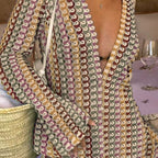 Crochet Stripe Maxi Dress&nbsp;