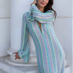 Crochet Stripe Maxi Dress&nbsp;