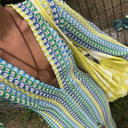 Crochet Stripe Maxi Dress&nbsp;