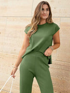 Knit Tank Top &amp; Wide-Leg Pants Set
