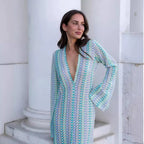 Crochet Stripe Maxi Dress&nbsp;