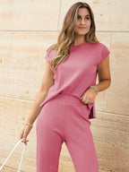 Knit Tank Top &amp; Wide-Leg Pants Set