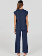 Knit Tank Top &amp; Wide-Leg Pants Set