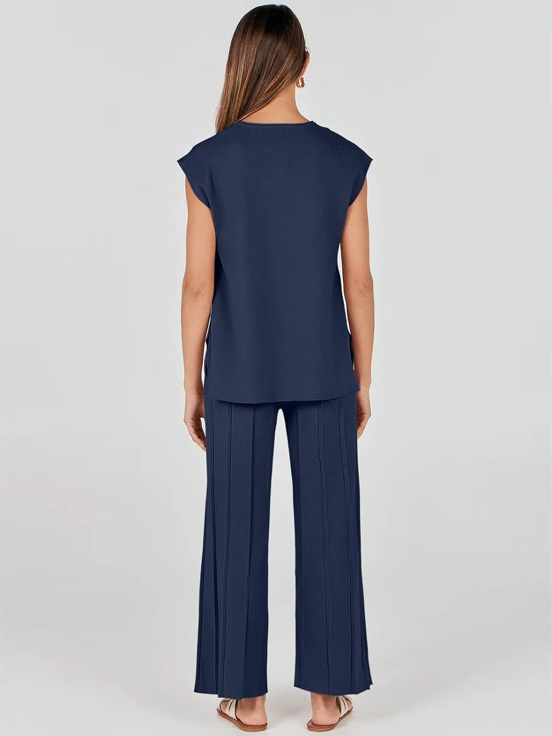 Knit Tank Top &amp; Wide-Leg Pants Set